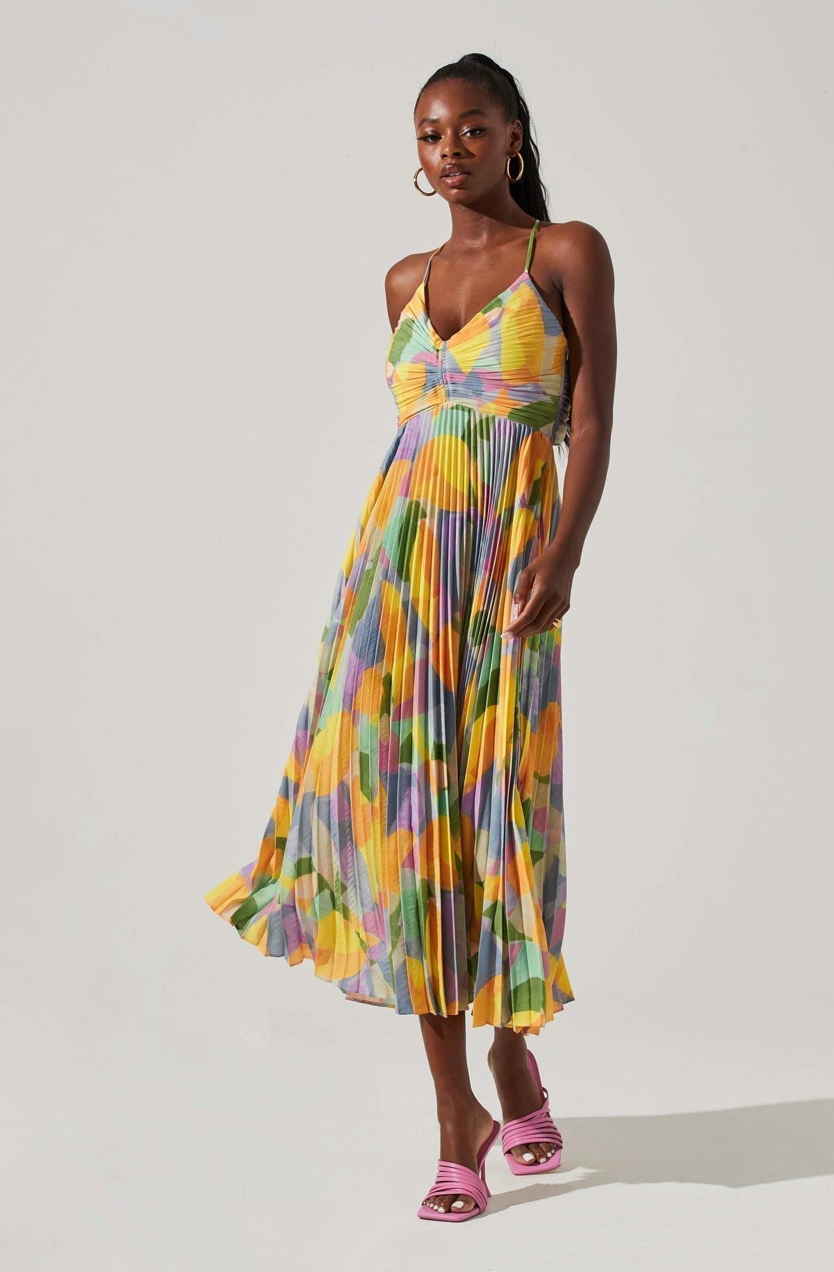 acelimosf™-Casual Pleated Print Dress