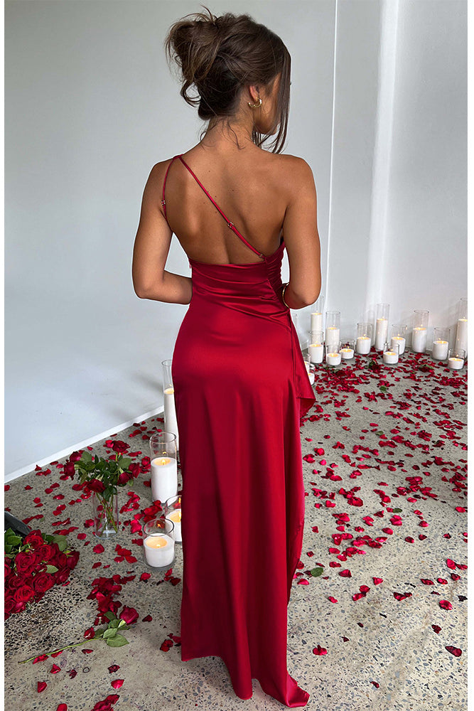 acelimosf™-Sexy one-shoulder slim-fitting long slit backless dress