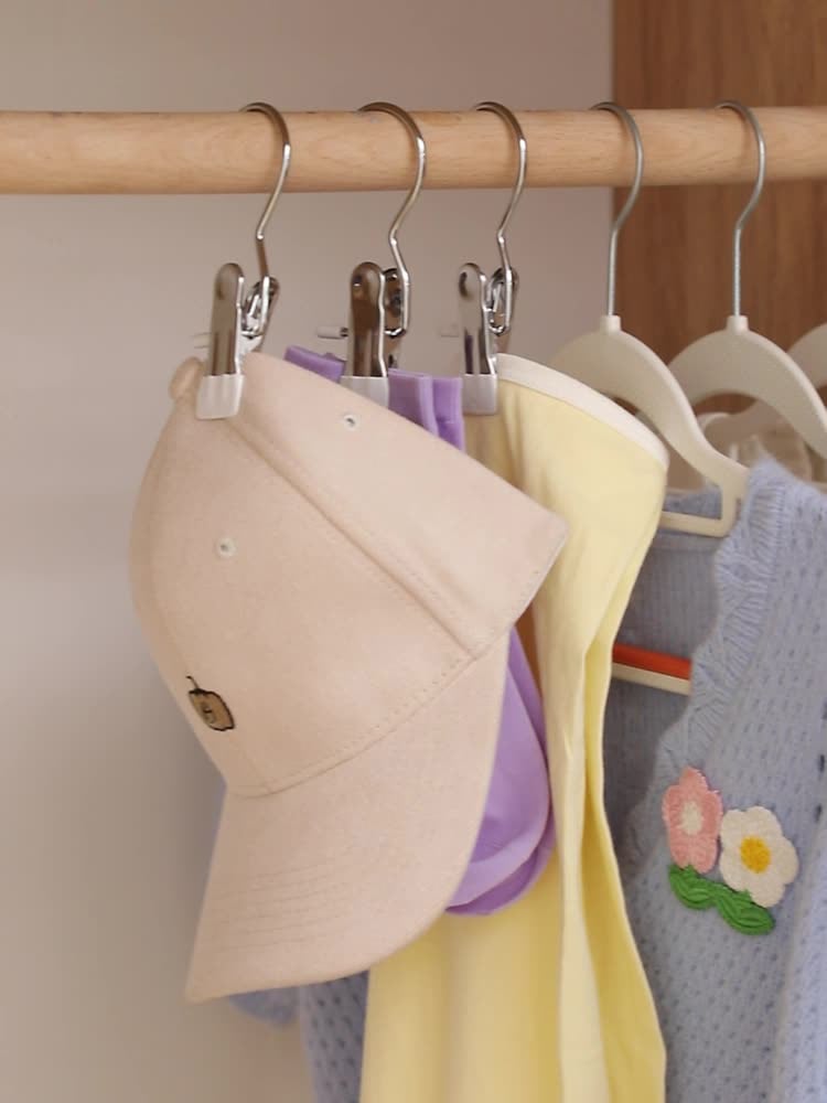 Hot Sale 49% OFF-Anti-rust Clip Space-saving Clothespin Hat Pants Storage Hanging Travel Hook