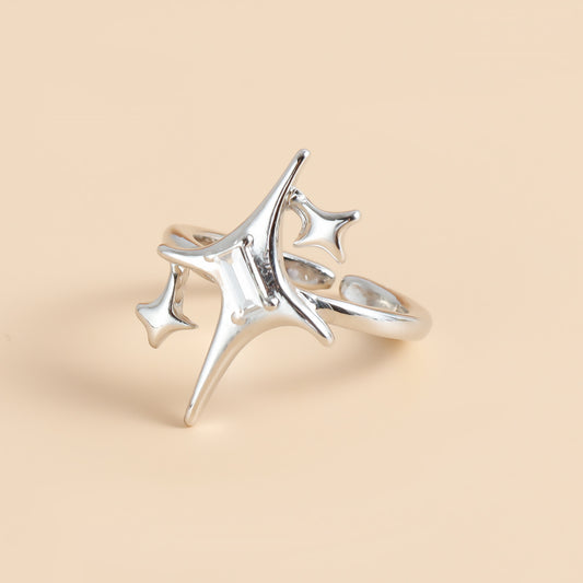 Cross Star Silver Ring