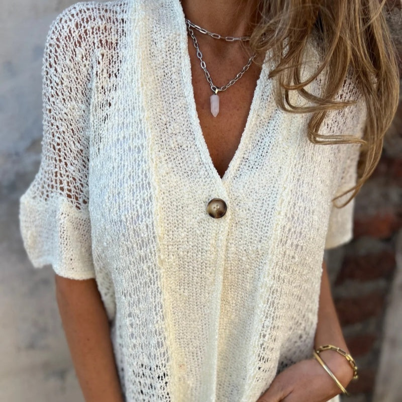 Knitted hollow cardigan