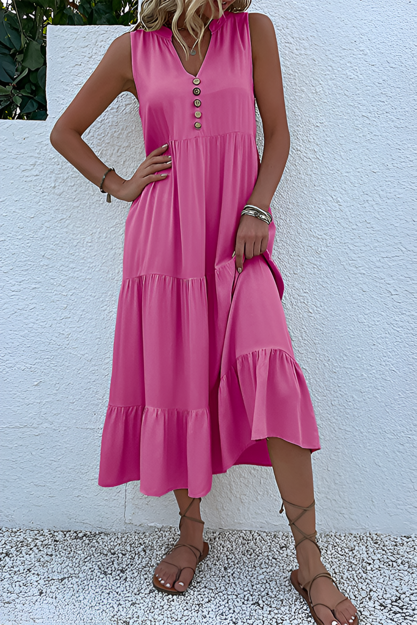 acelimosf™-Sleeveless loose casual solid color dress