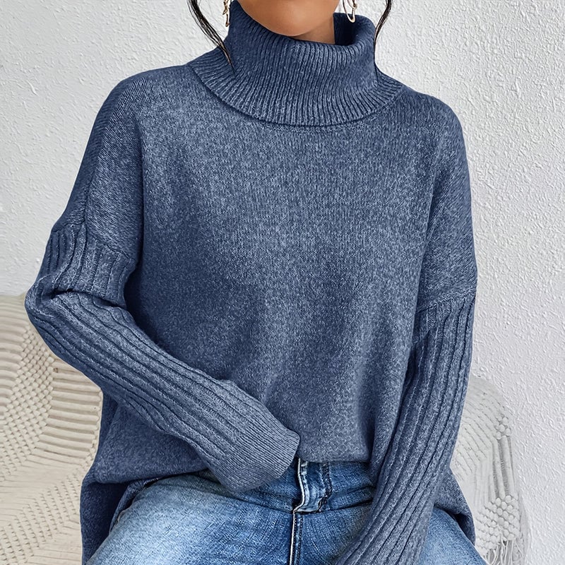 Women’s Fashion Solid Color Turtleneck Sweater👗