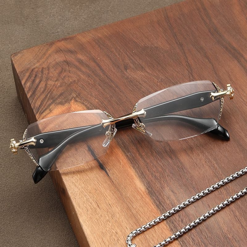Anti-Blue Light Presbyopia Glasses Hd Rimless Glasses