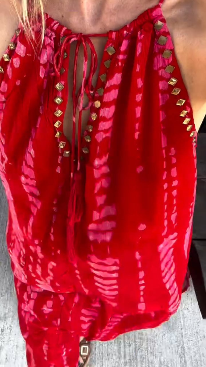 Women's Halter Neck Tie-Dye Holiday Casual Dress