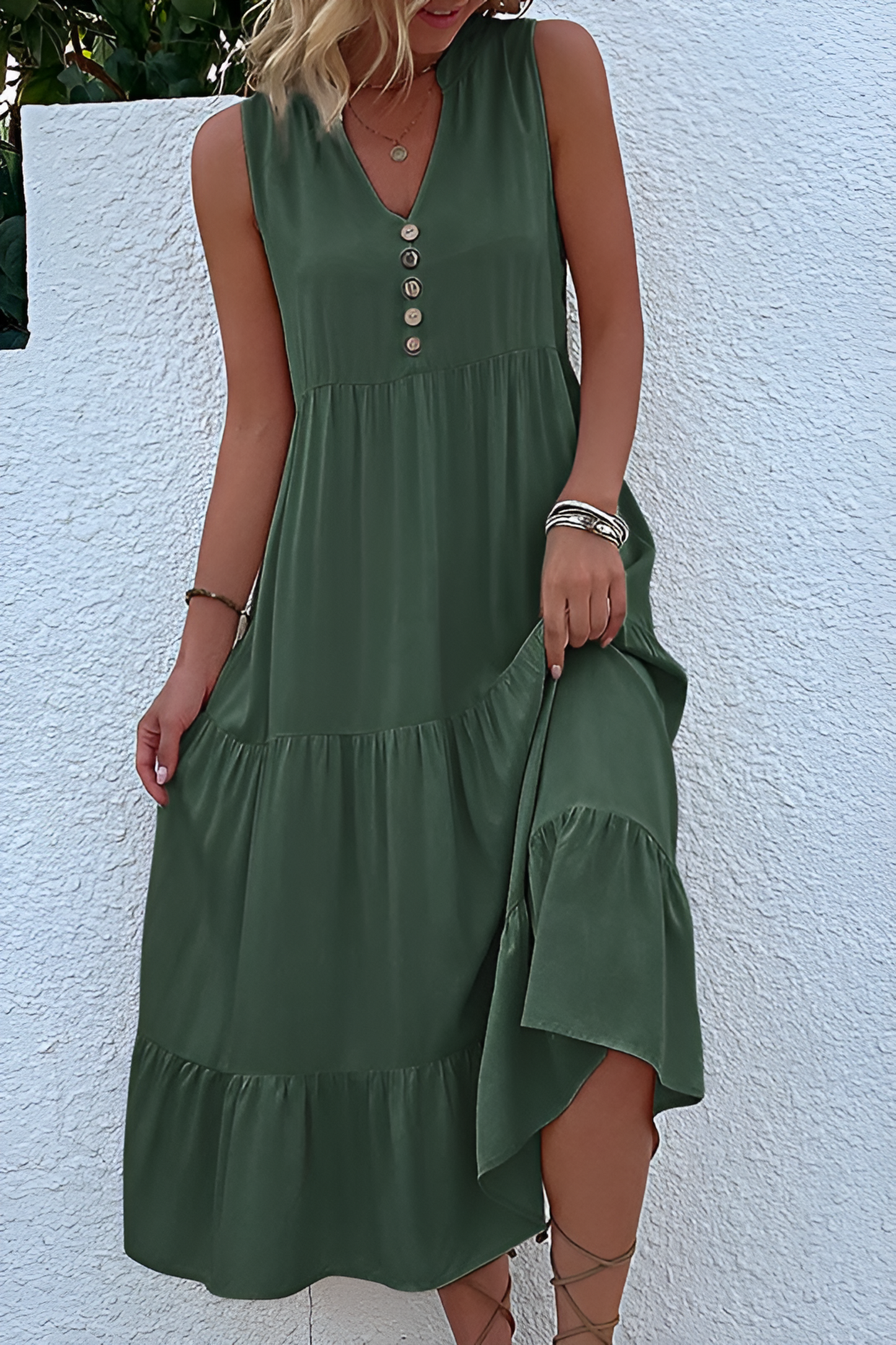 acelimosf™-Sleeveless loose casual solid color dress