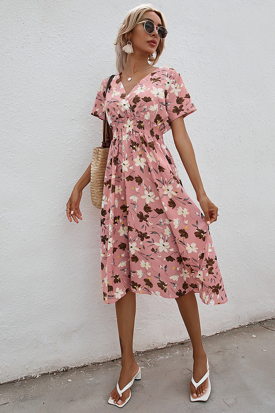 acelimosf™-Small floral print short sleeve dress