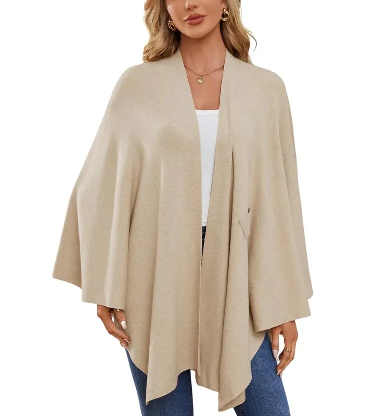 Autumn Women's Elegant Shawl Wraps Soft Open Front Poncho Sweater(Buy 2 Free Shipping)