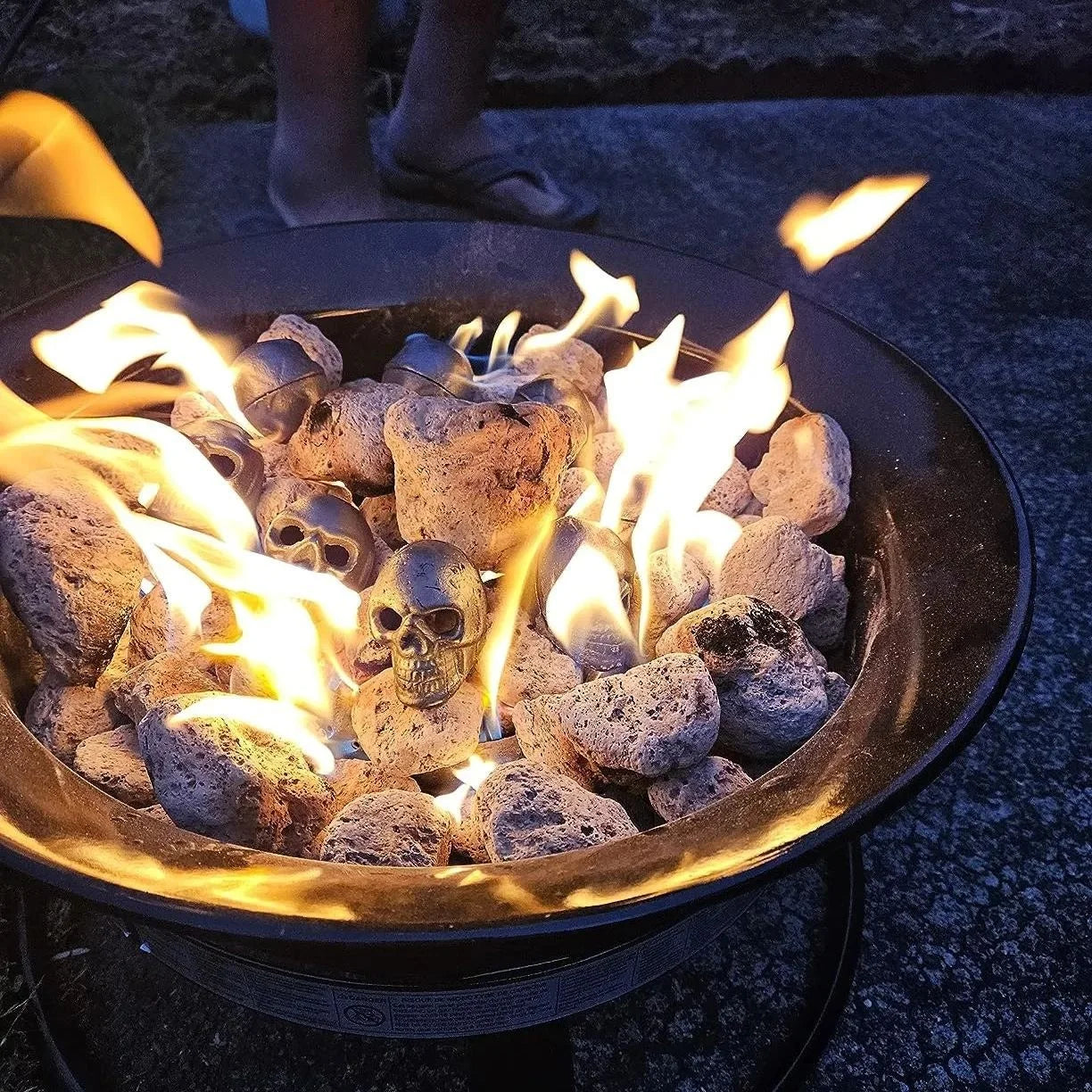 Ceramic Fireproof Fire Pit Skull