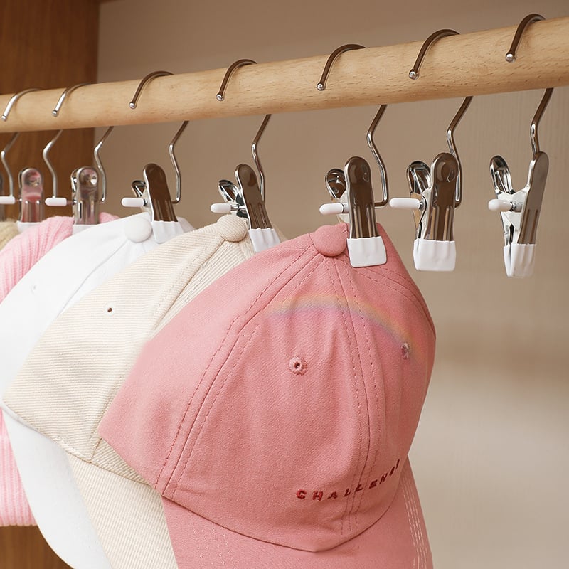 Hot Sale 49% OFF-Anti-rust Clip Space-saving Clothespin Hat Pants Storage Hanging Travel Hook