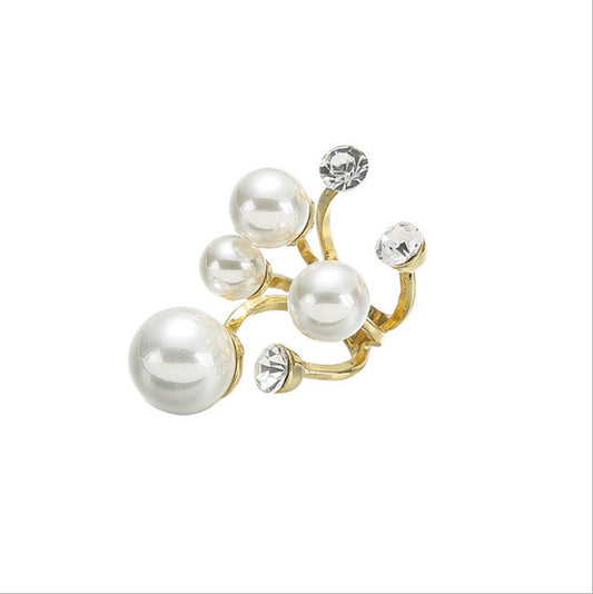 Irregular Pearl & Diamond Ring