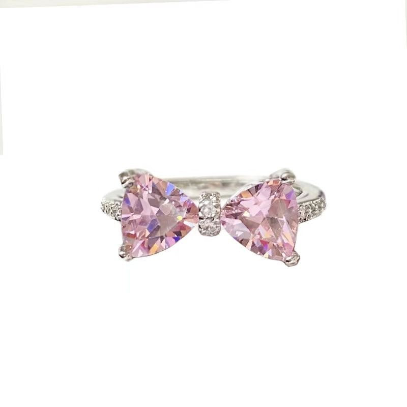 Pink zircon bow ring