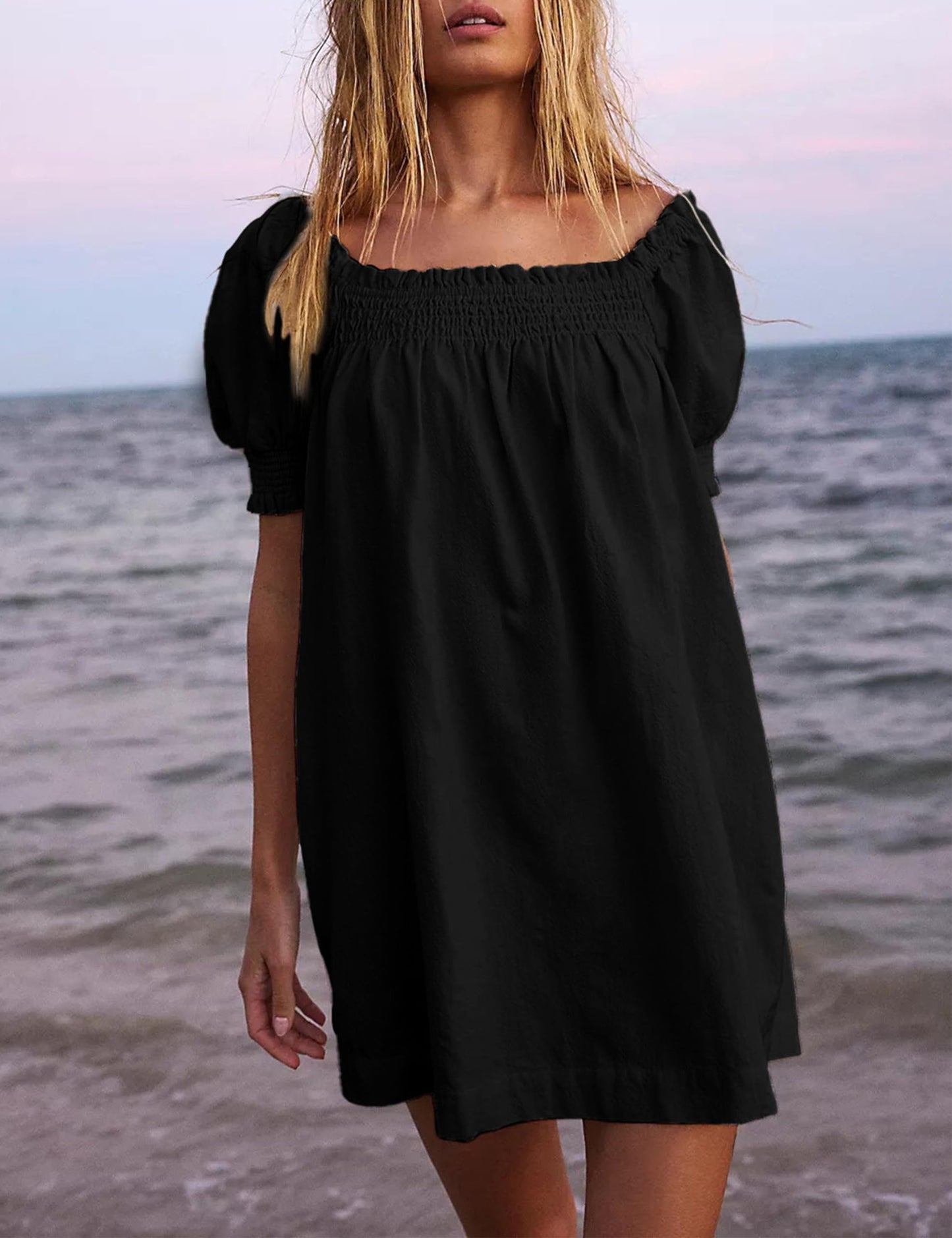 Women's Summer A-Line Mini Dress With Pockets