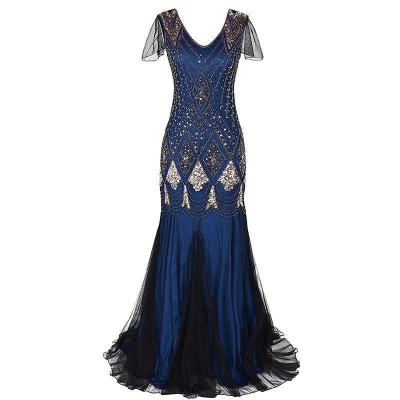 acelimosf™-Sequin dress retro dress plus size banquet party dress dress