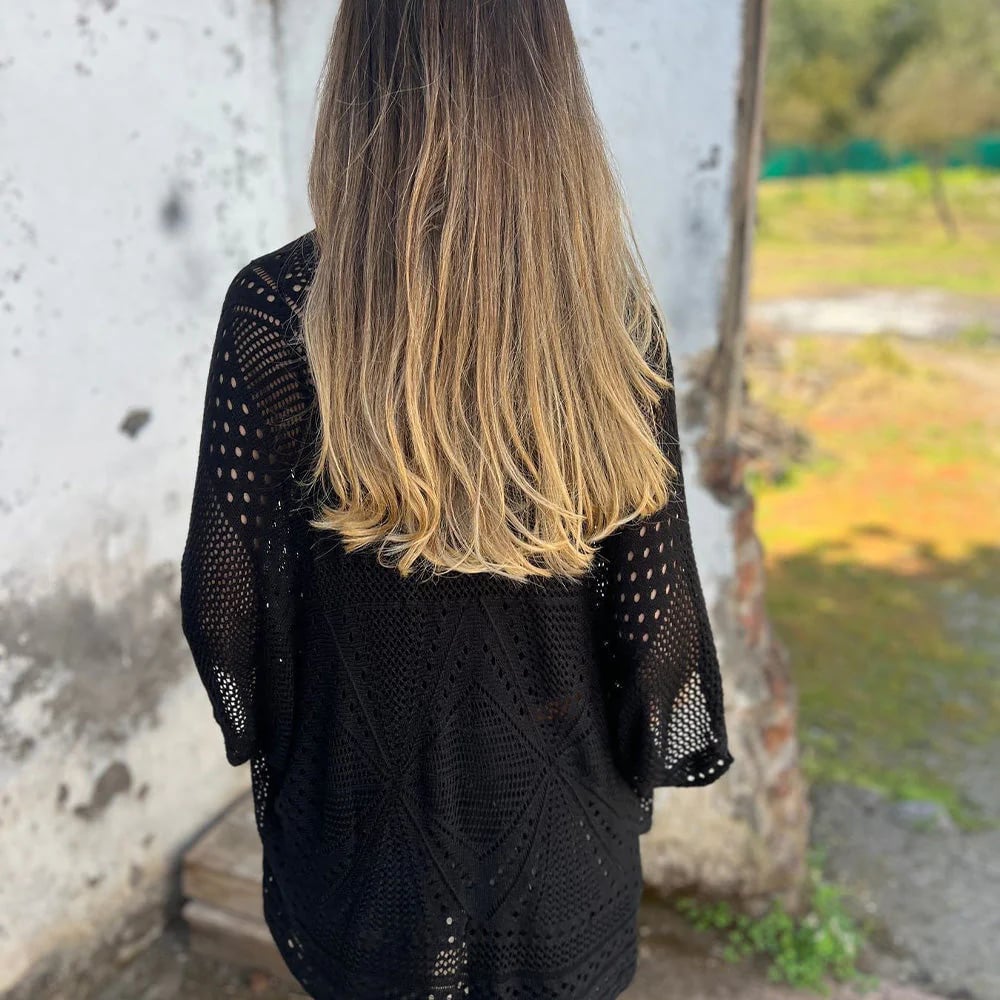 Hollow Half Sleeve Cardigan