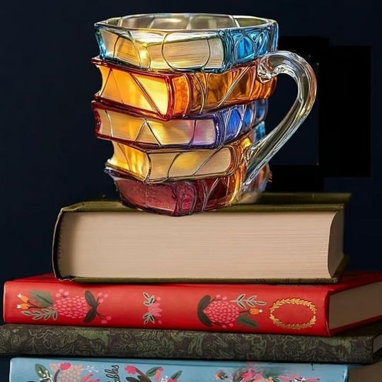 Painted Book Mug