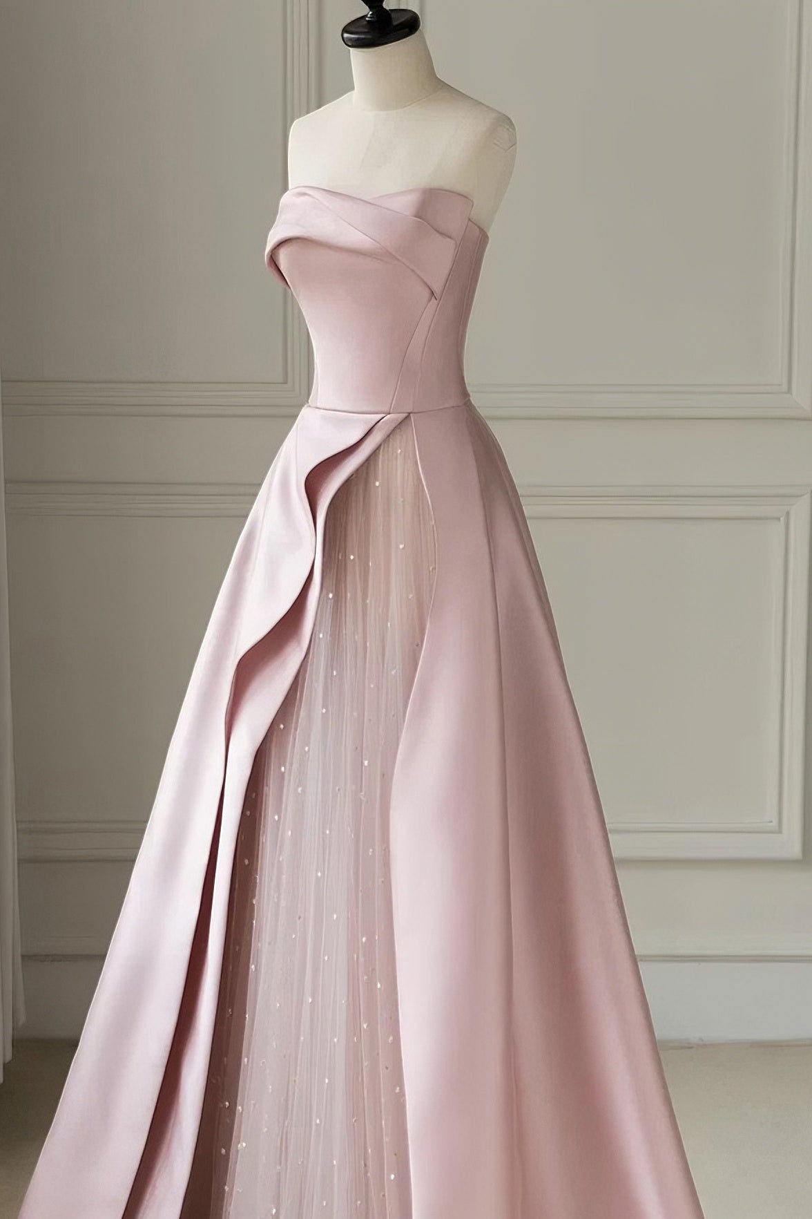 acelimosf™-Pink tube top evening dress