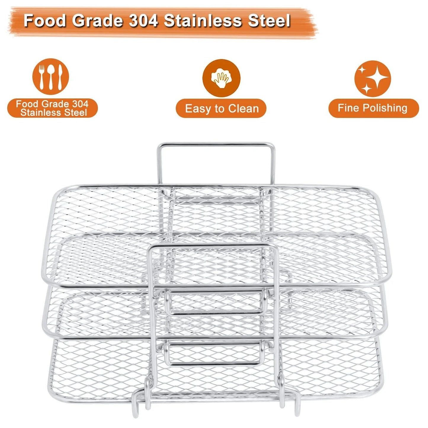 Air Fryer Rack, 304 Stainless Steel Toast Rack, Multi-Layer Grill, Grill