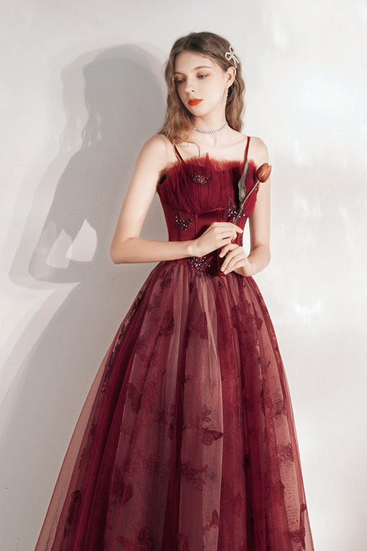 acelimosf™-Red banquet temperament long dress