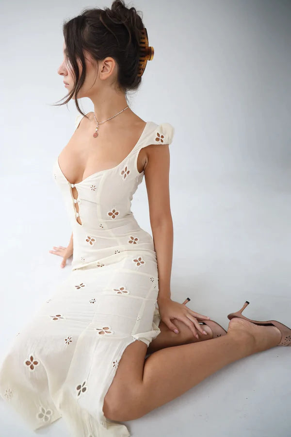 acelimosf™-Cotton embroidered dress