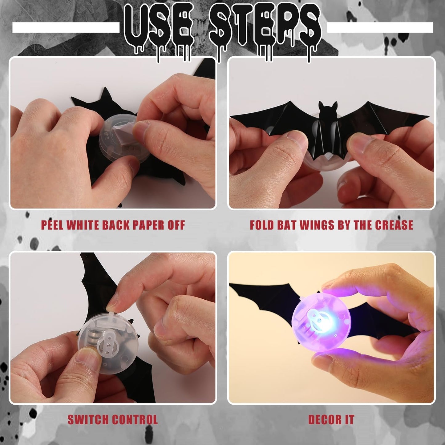 🦇Halloween 3D Lighted Bats