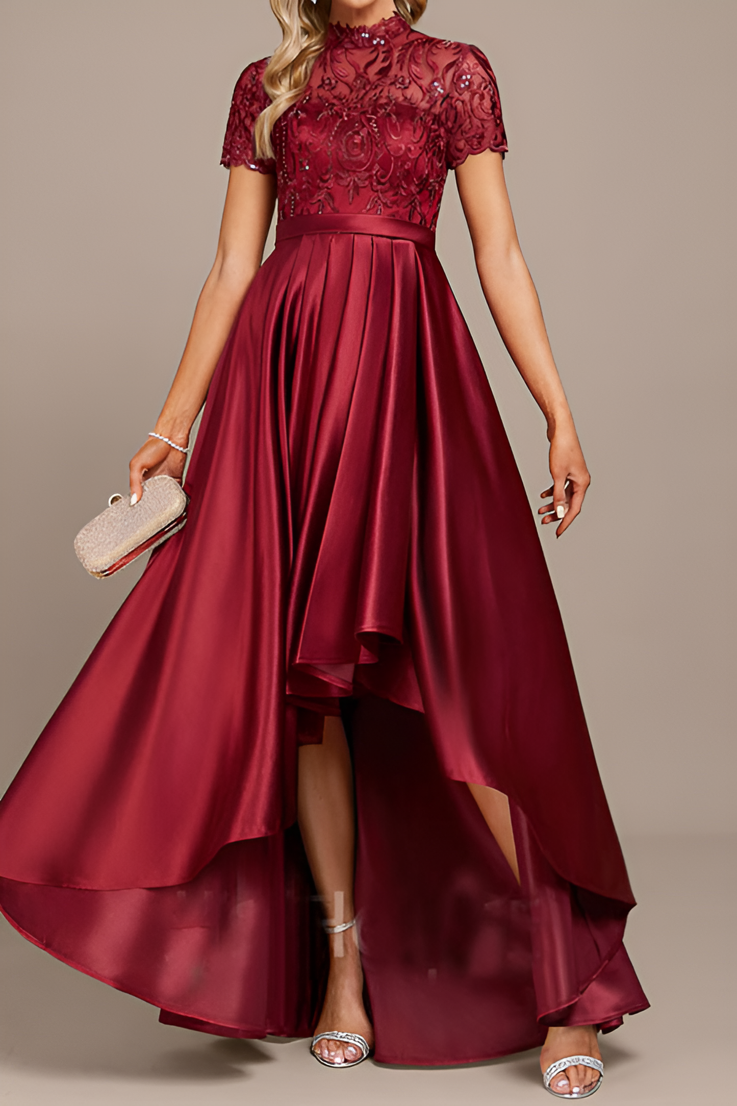 acelimosf™-Burgundy Engagement Dress Mermaid Evening Dress