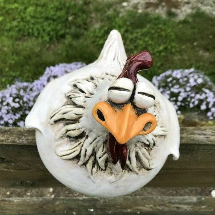 Funny Chicken Garden Fence Decoration