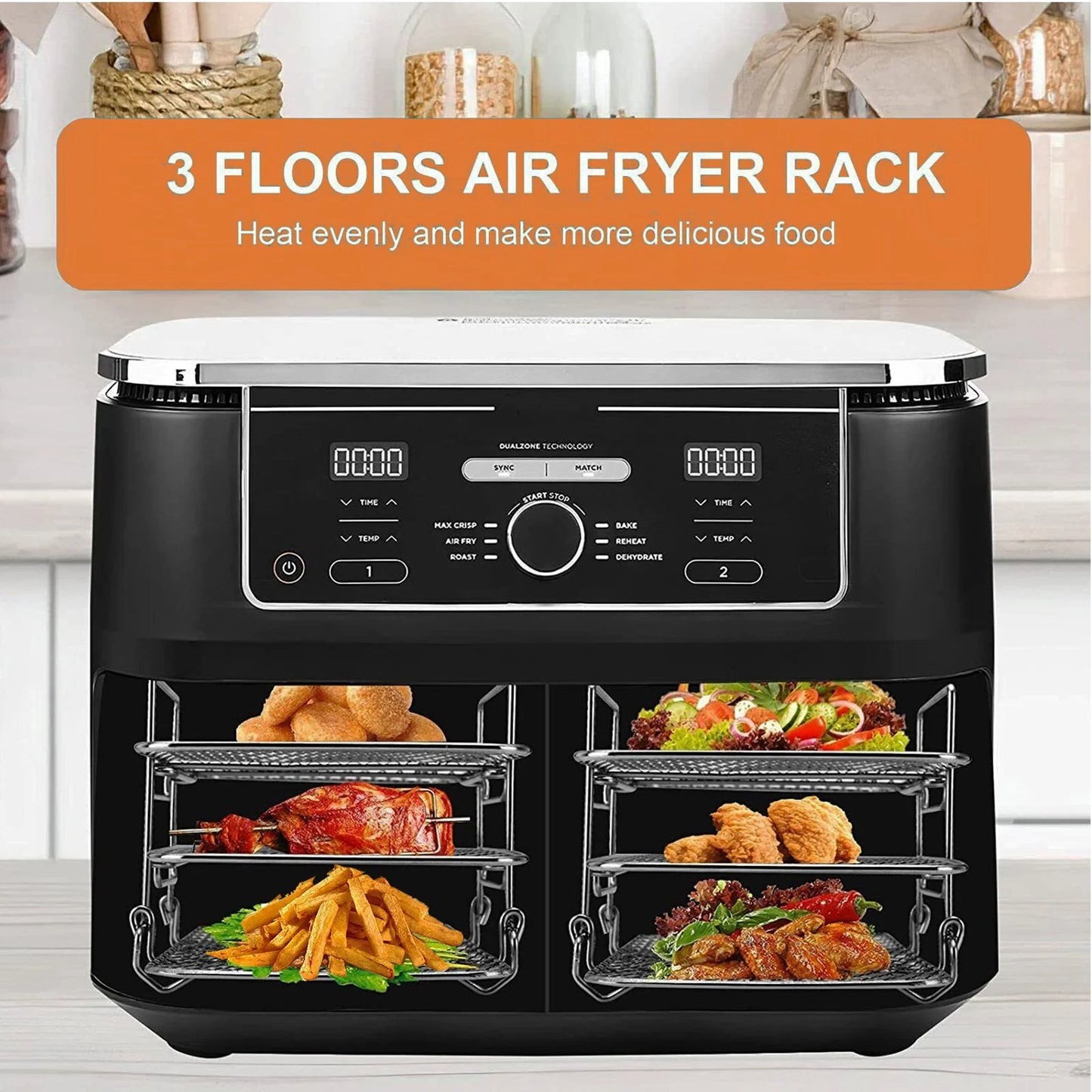 Air Fryer Rack, 304 Stainless Steel Toast Rack, Multi-Layer Grill, Grill