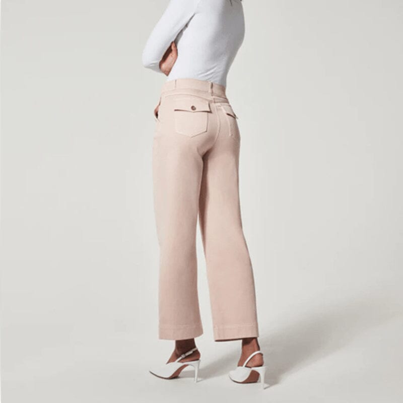 Women Stretch Twill Cropped Wide Leg Pant-(BUY 2 FREE SHIPPING)
