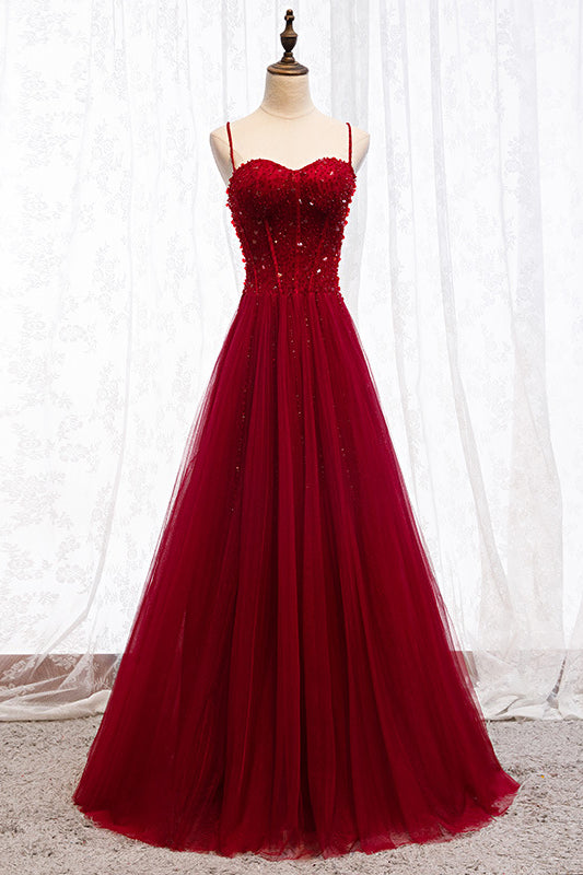 acelimosf™-Red strap banquet evening dress