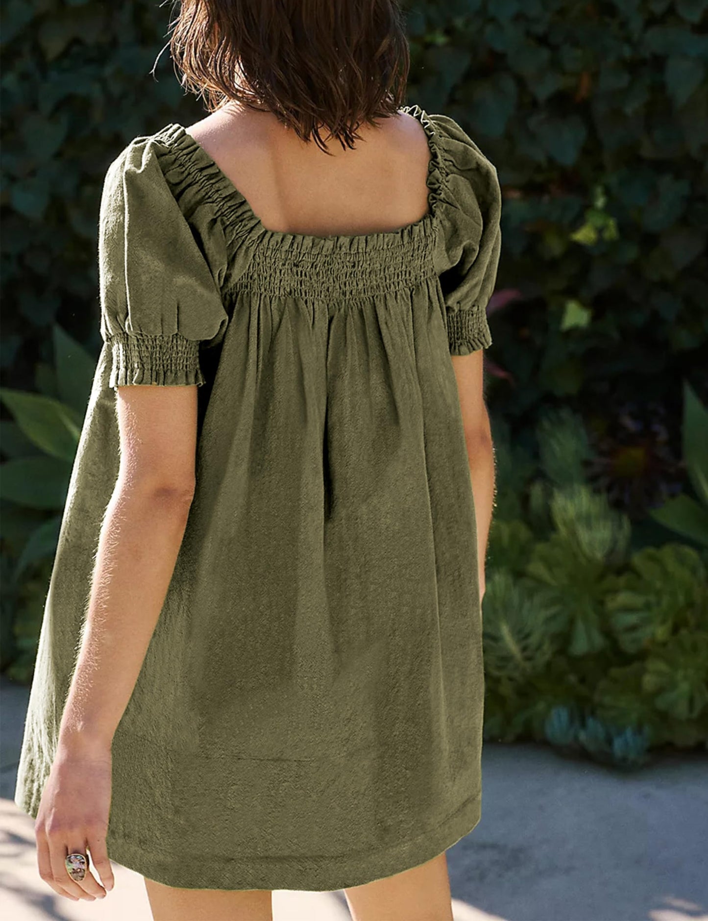 Women's Summer A-Line Mini Dress With Pockets