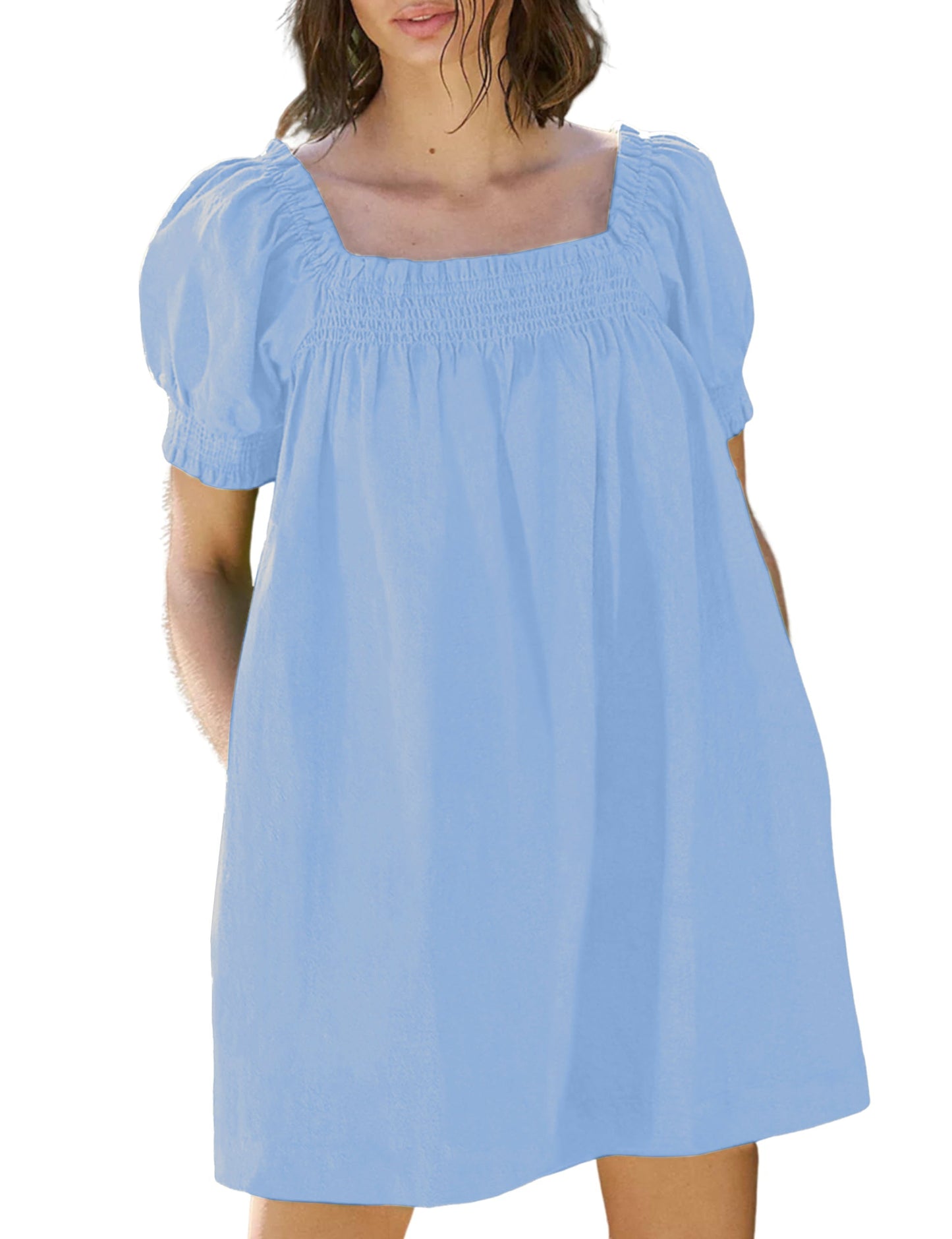 Women's Summer A-Line Mini Dress With Pockets