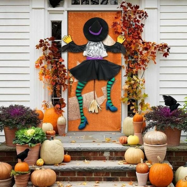 Large Crashing Witch Halloween Decorations