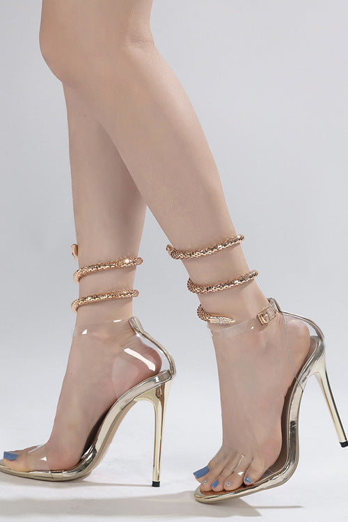 acelimosf™-Snake wrap transparent strappy high heels