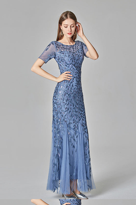 acelimosf™-Slim Fit Mesh Sequin Evening Dress Fishtail Dress