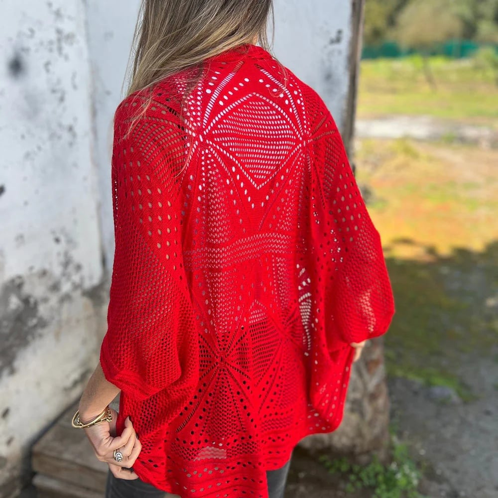 Hollow Half Sleeve Cardigan