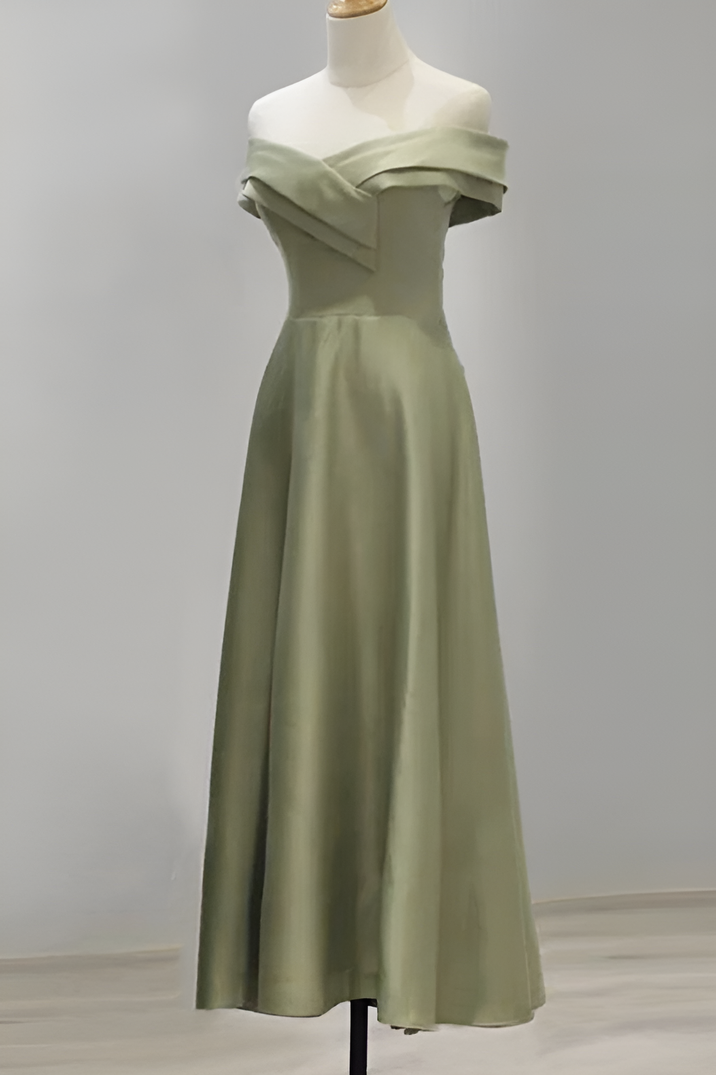 acelimosf™-Satin bridesmaid dress new green dress