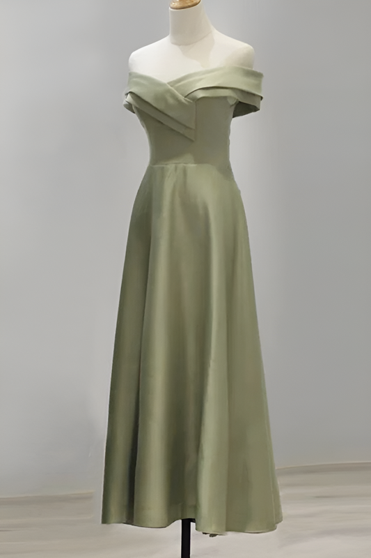 acelimosf™-Satin bridesmaid dress new green dress