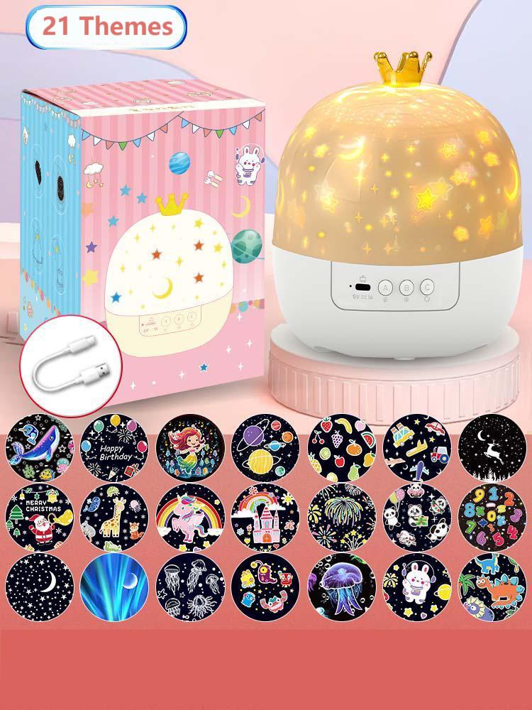 Projector Night Light for Kids 15 Sets of Films🔋Type-C Charging