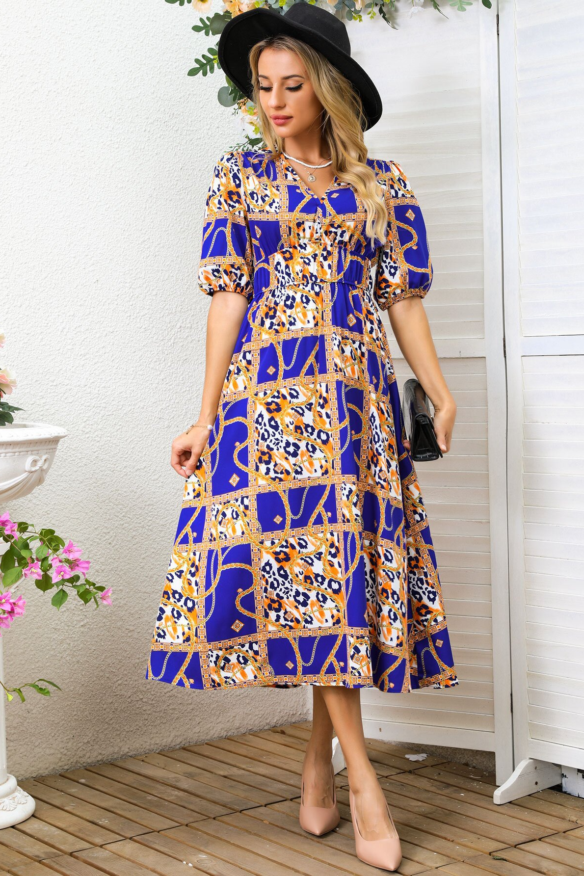 acelimosf™-Fashion printed women's dress