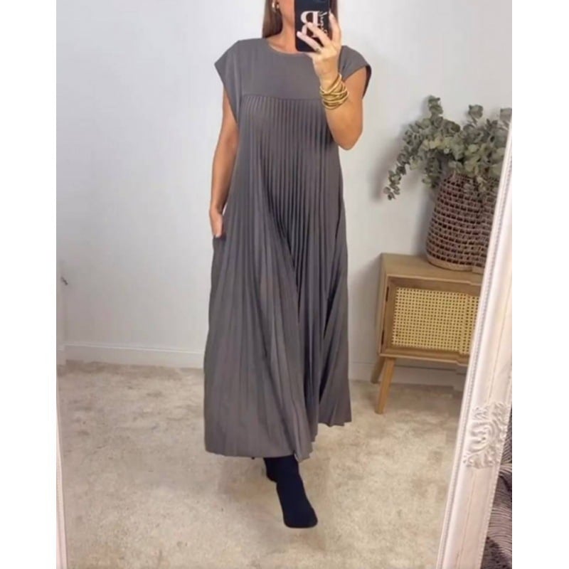 acelimosf™-Fashion Sleeveless Long Pleated Dress