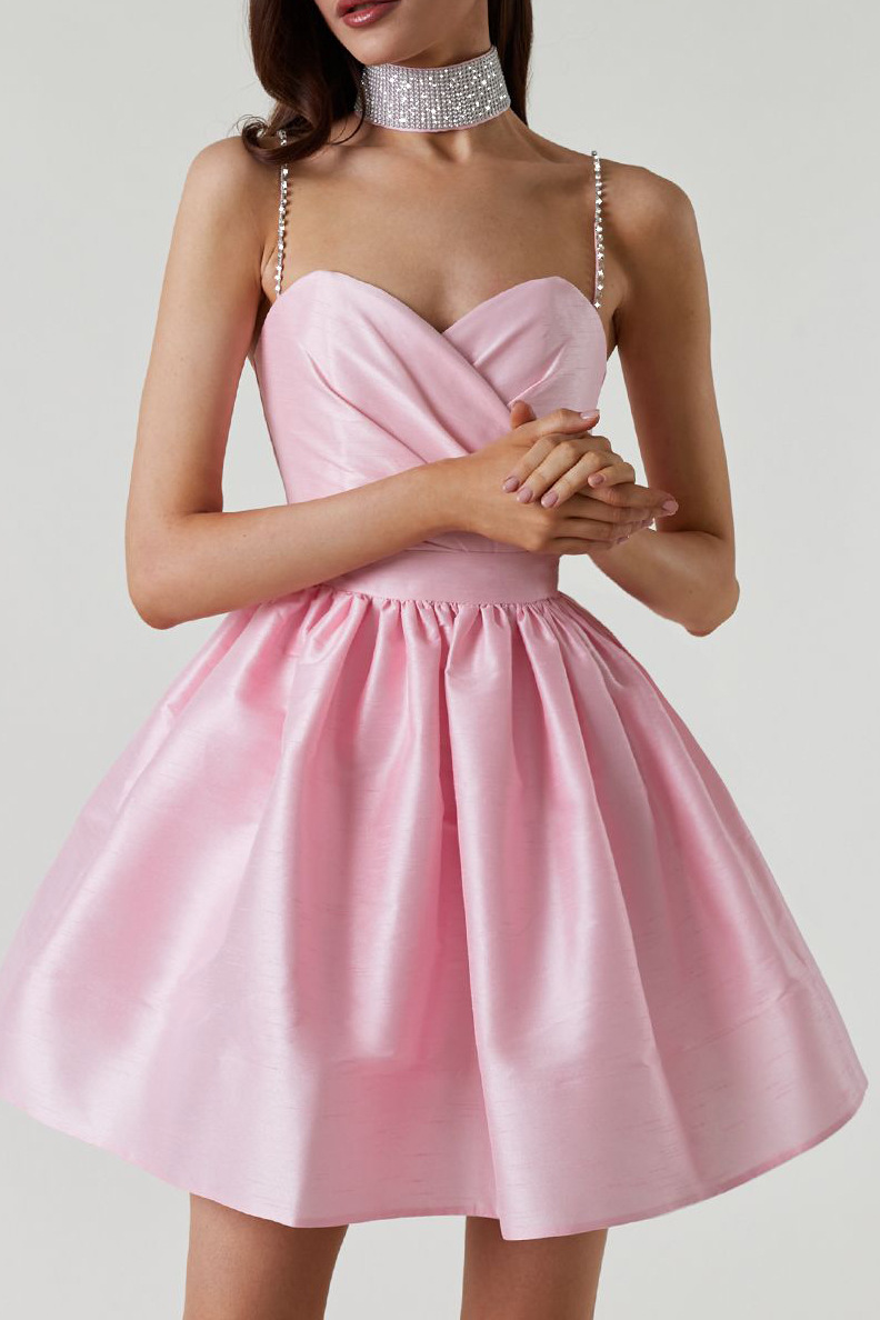 acelimosf™-Pleated strapless evening gown