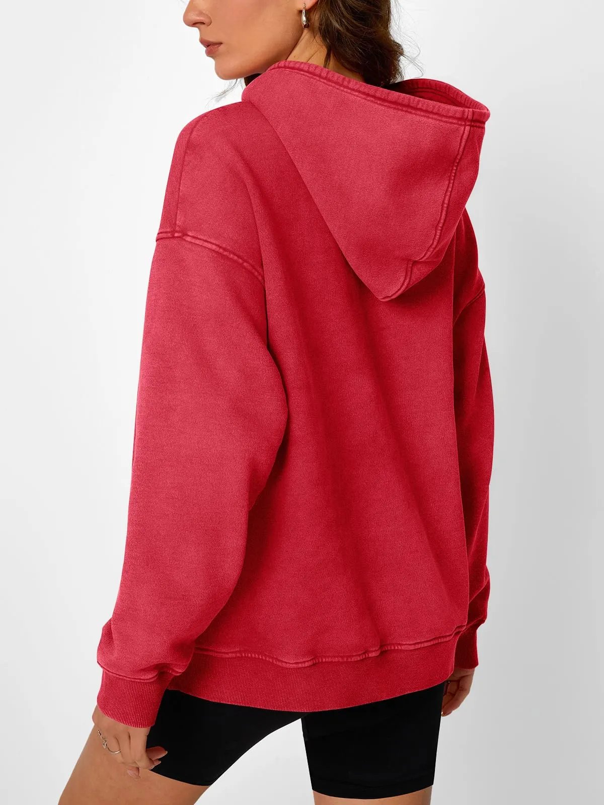 Unisex Casual Oversized Acid Wash Tops Hoodie Pullover