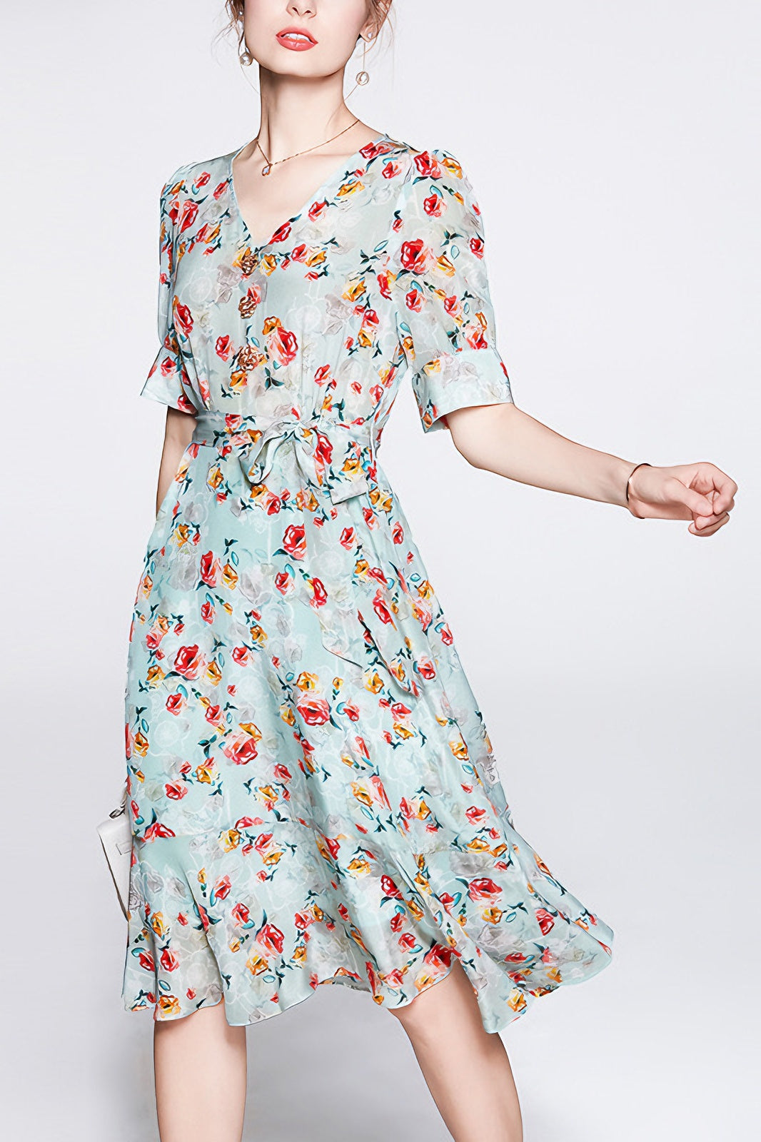 acelimosf™-French style new floral dress