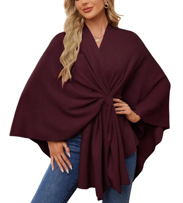 Autumn Women's Elegant Shawl Wraps Soft Open Front Poncho Sweater(Buy 2 Free Shipping)