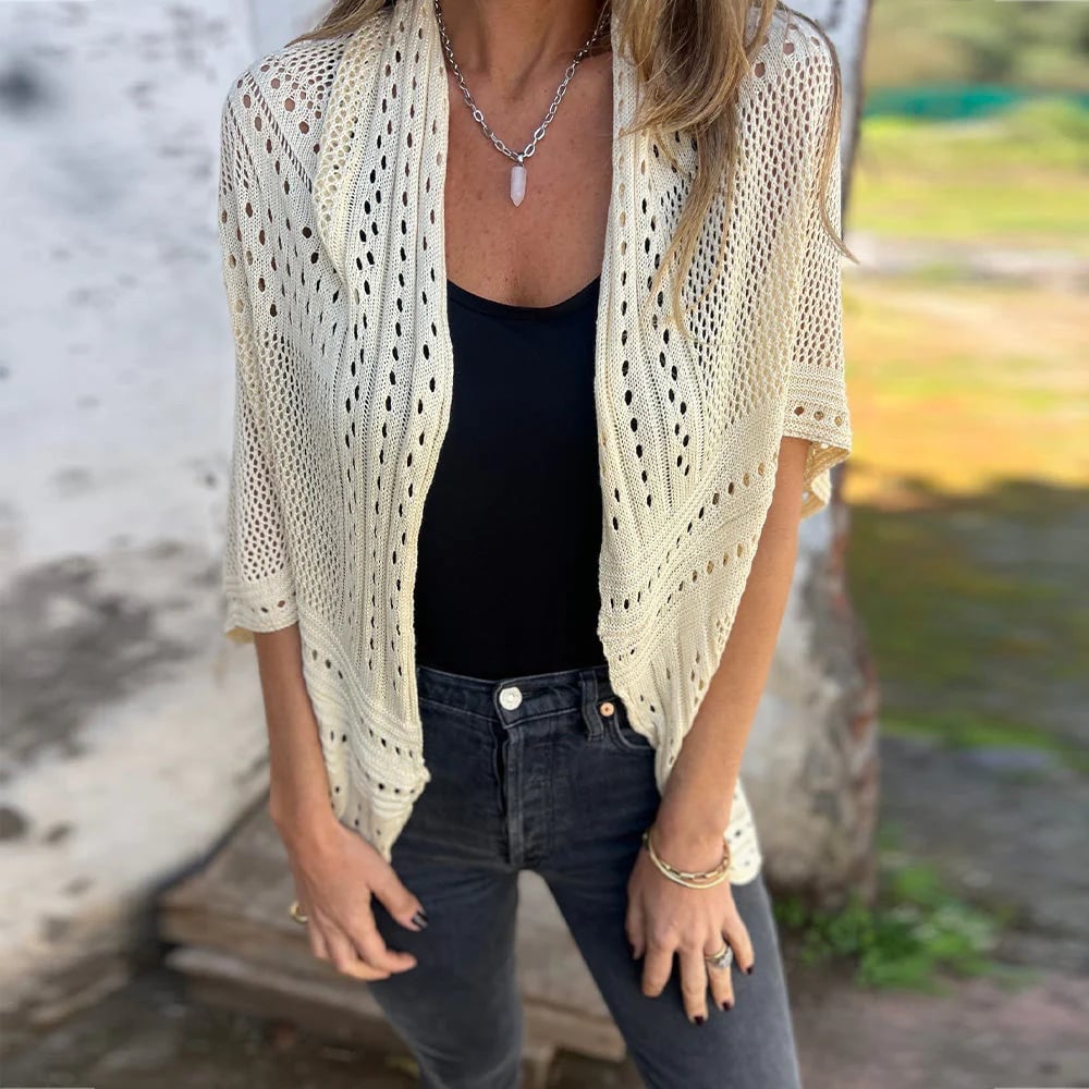 Hollow Half Sleeve Cardigan