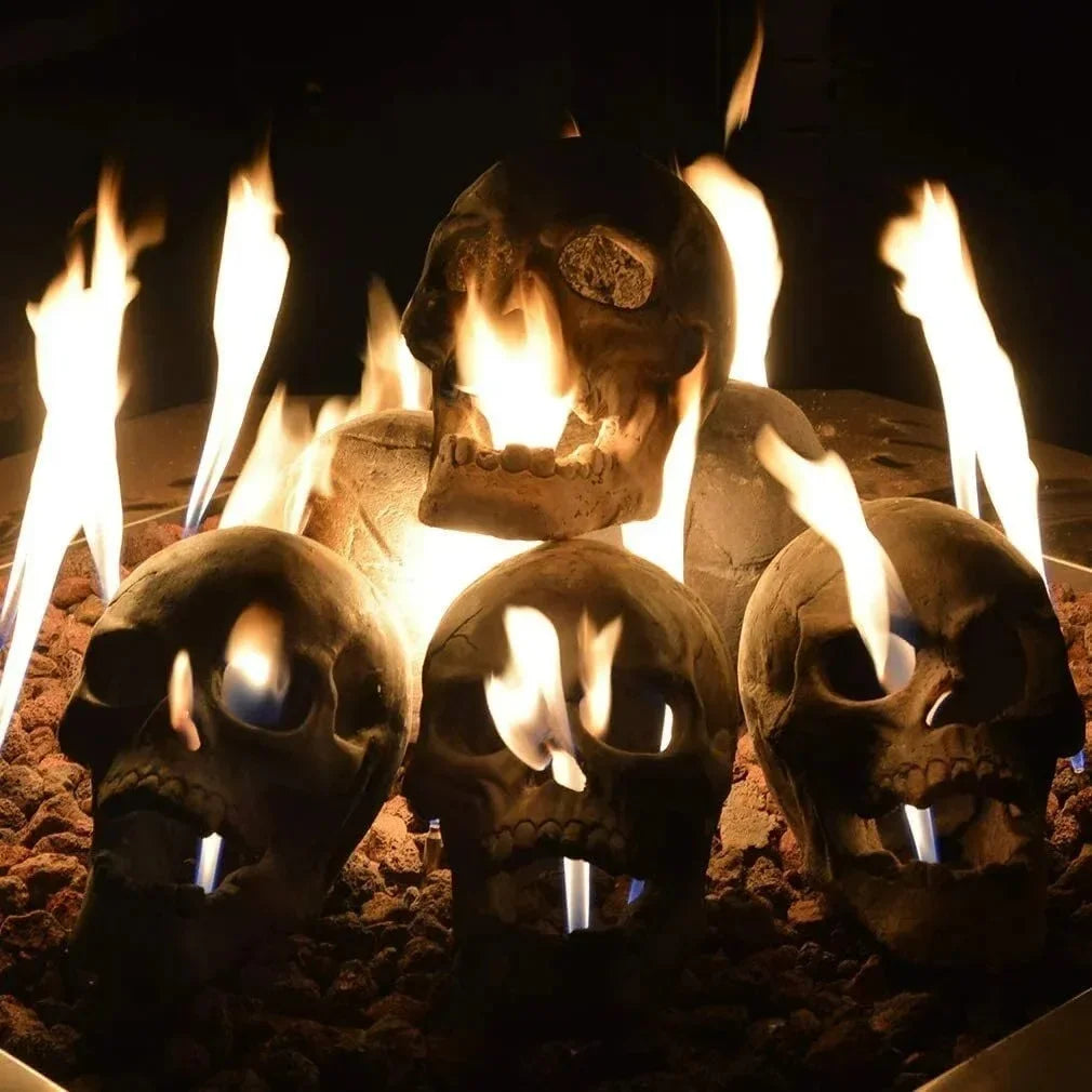 Ceramic Fireproof Fire Pit Skull
