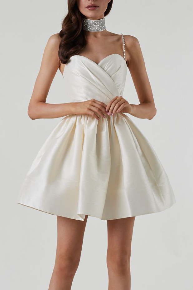 acelimosf™-Pleated strapless evening gown