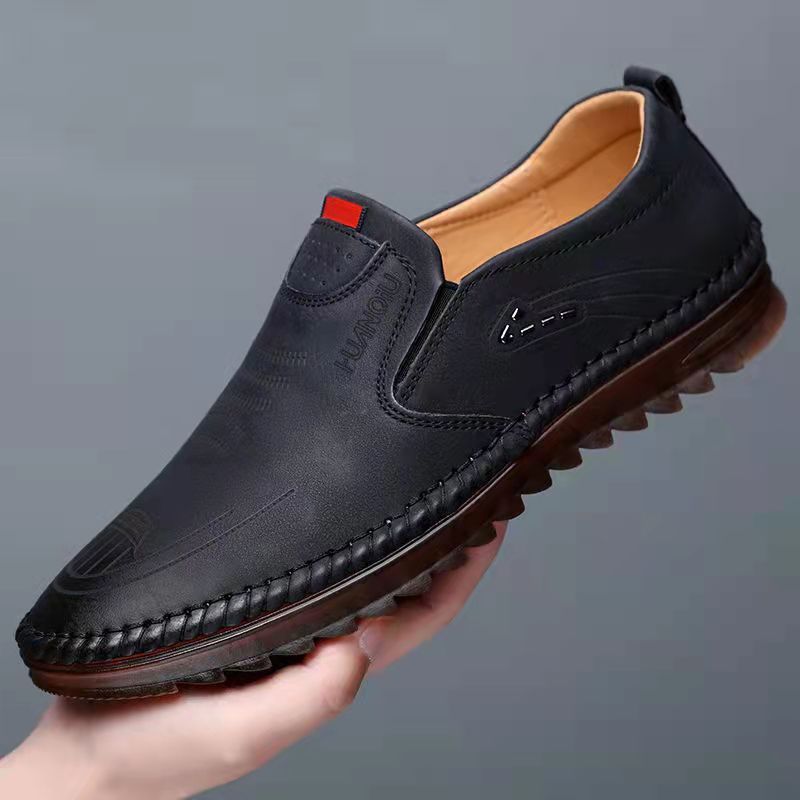 2025 spring new leather shoes non-slip business casual men's shoes