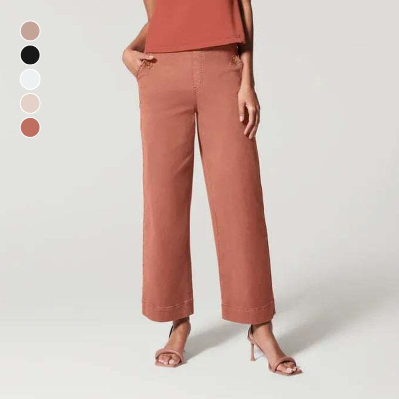 Women Stretch Twill Cropped Wide Leg Pant-(BUY 2 FREE SHIPPING)